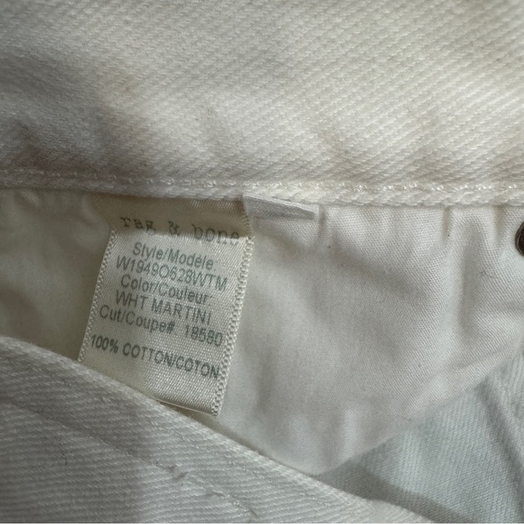 NWT Rag & Bone Boy Shorts White Martini size 26 NEW *FLAWED* - Picture 12 of 14